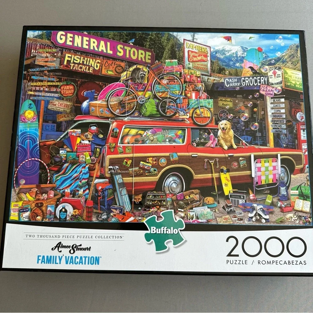 BUFFALO 2000pc Aimee Stewart Family Vacation fun and colorful puzzle.